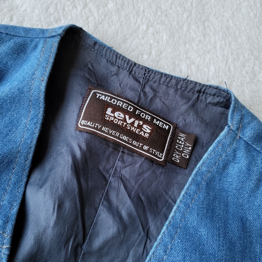 Vintage Levis 70s 80s Denim Jean Vest Western - image 5